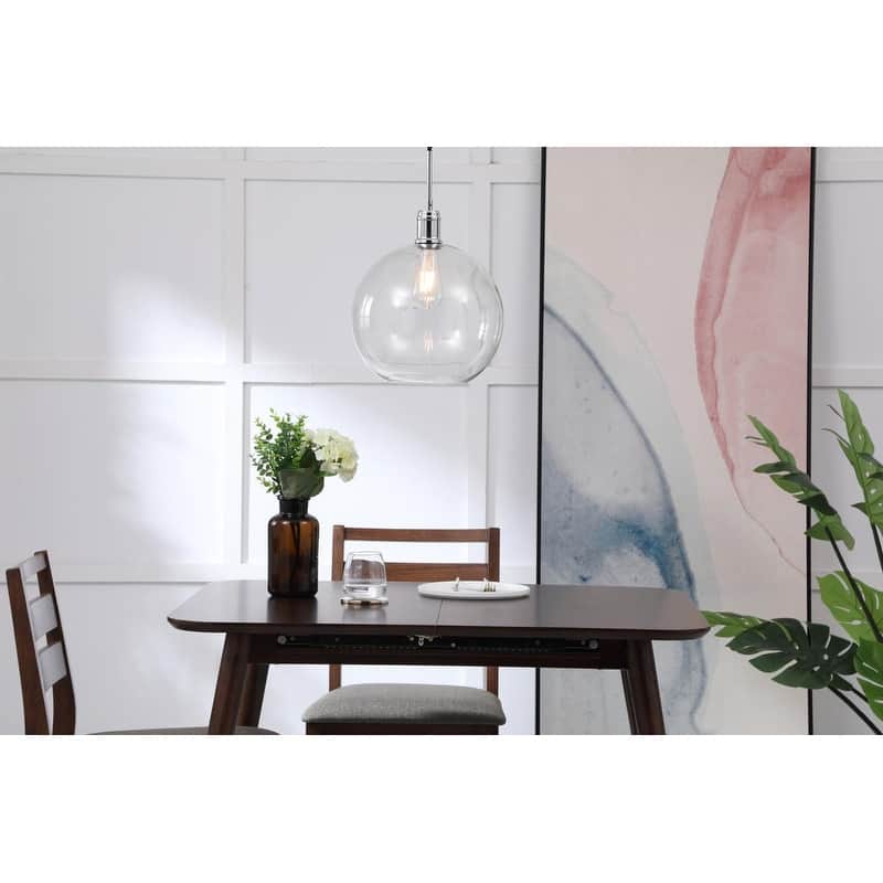 Amaris 12.5-Inch 1-Light Clear Glass Pendant - Chrome
