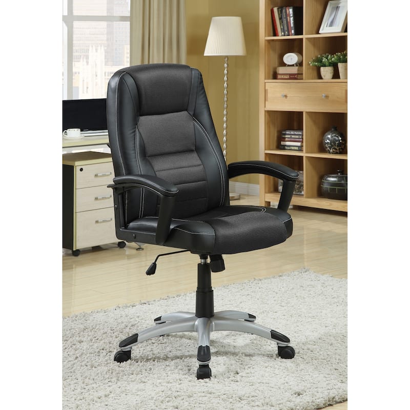 Dione Upholstered Adjustable Home Office Desk Chair Black
