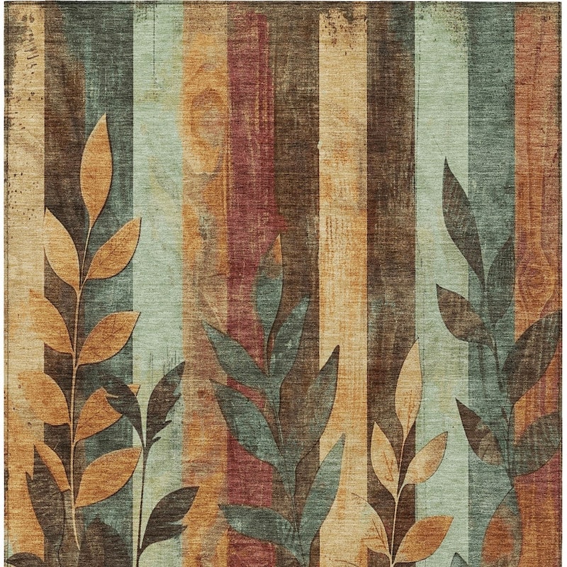 HomeRoots Floral Transitional Rectangle Outdoor Rug