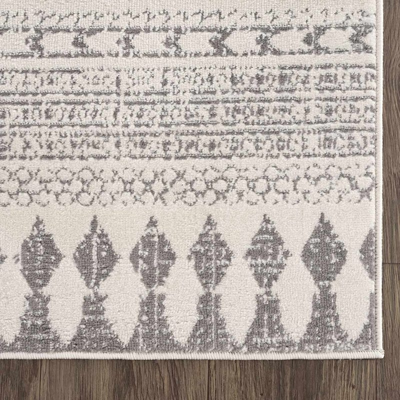 Tlacopan Geometric Moroccan Trellis Farmhouse Area Rug - Rustic Kilim Pattern