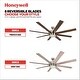 preview thumbnail 5 of 9, Honeywell Xerxes Brushed Nickel LED Remote Control Ceiling Fan, 8 Blade, Integrated Light - 62-inch