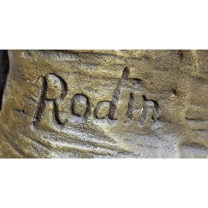 Signed Rodin Kiss Romance Love Lovers Bronze Marble Sculpture Statue Home Decor