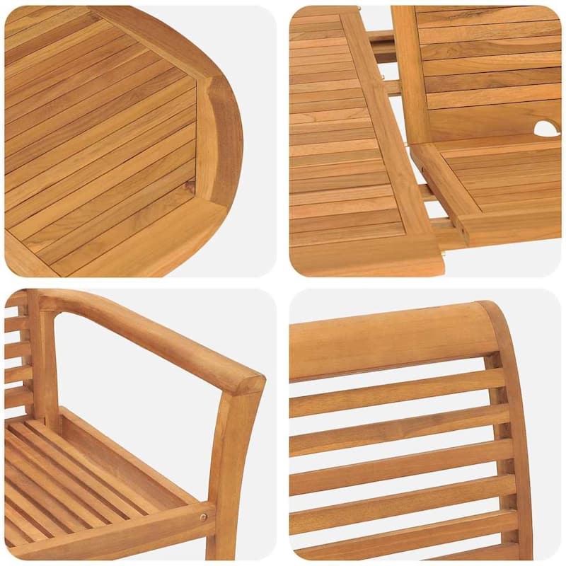 vidaXL Garden Dining Set 5/7 pcs Brown 63" x 31.5" x 29.5 - 63" x 31.5" x 29.5