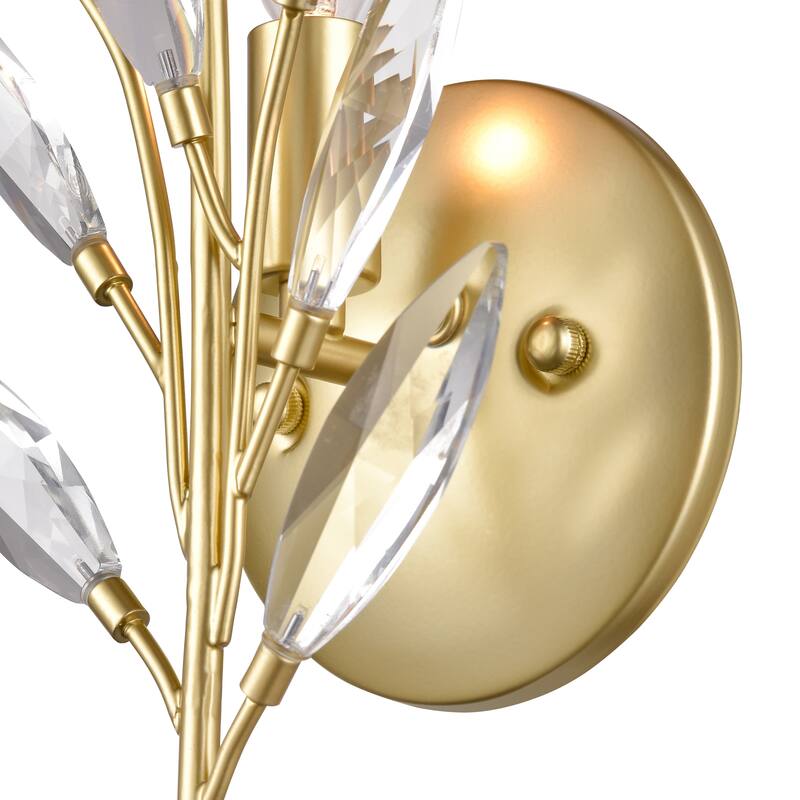 Elk Home Flora Grace Champagne Gold With Clear Crystal Shade Sconce