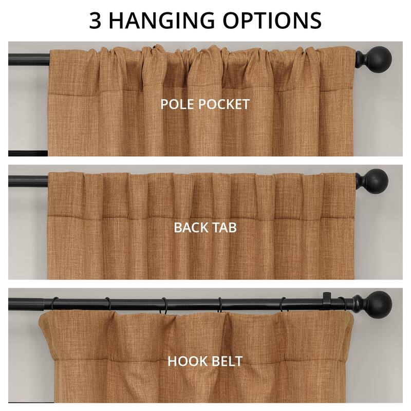 Exclusive Fabrics Textured Faux Linen Room Darkening Curtains for Bedroom & Living Room Curtains (1 Panel)