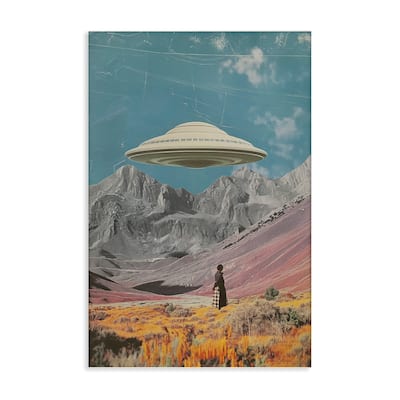 Stupell UFO over Mountain Valley Canvas Wall Art Design By Wumples