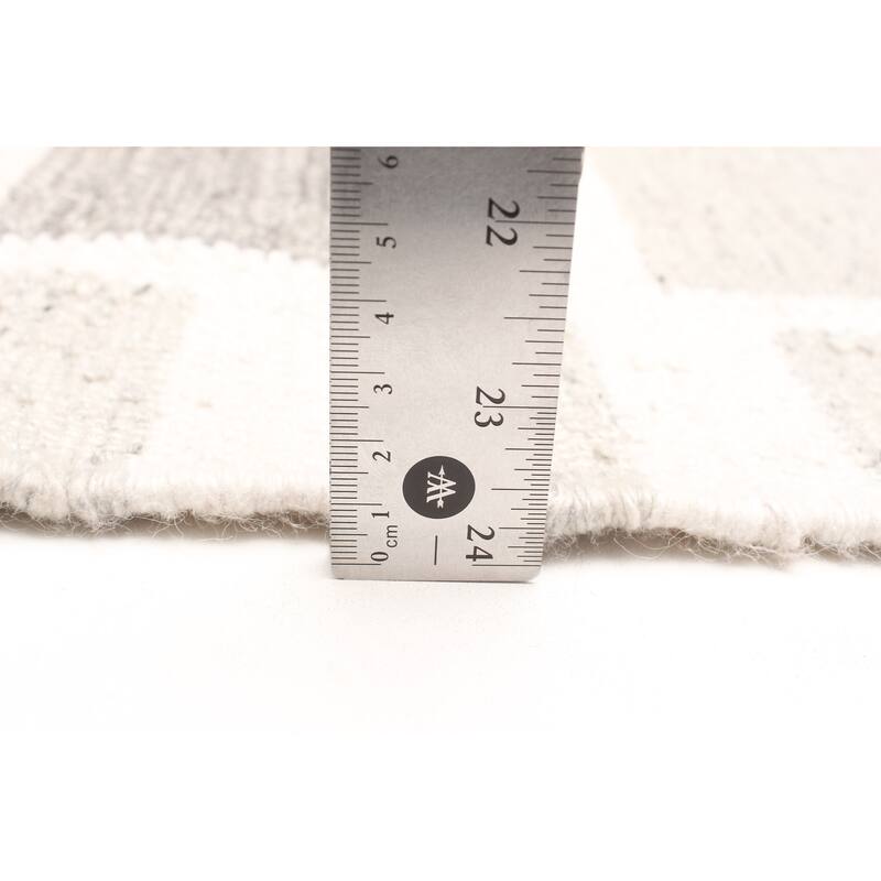 ECARPETGALLERY Flat-Weave Ankara FW Light Grey Wool Kilim - 5'4 x 7'9