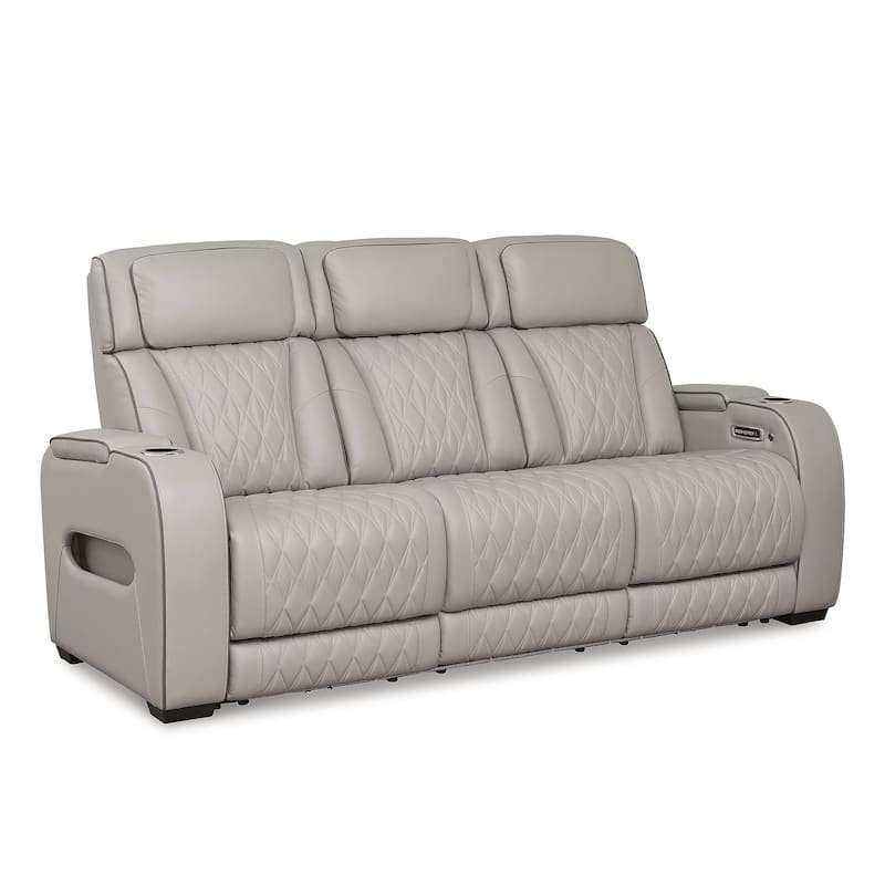 Signature Design by Ashley Boyington Gray Power Reclining Sofa - 86" W x 38.5" D x 44.5" H