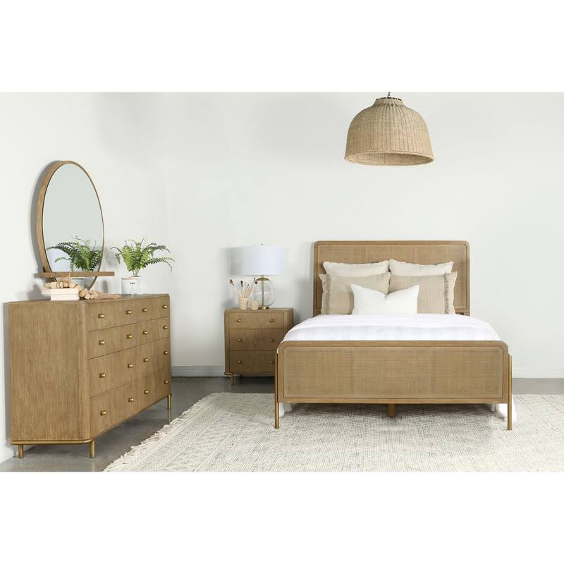 Arini California King Bedroom Set Sand Wash - Natural/Sand Wash - 4 Piece
