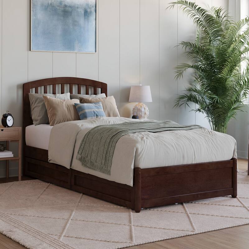 Lucia Platform Bed with Panel Footboard and Storage Drawers