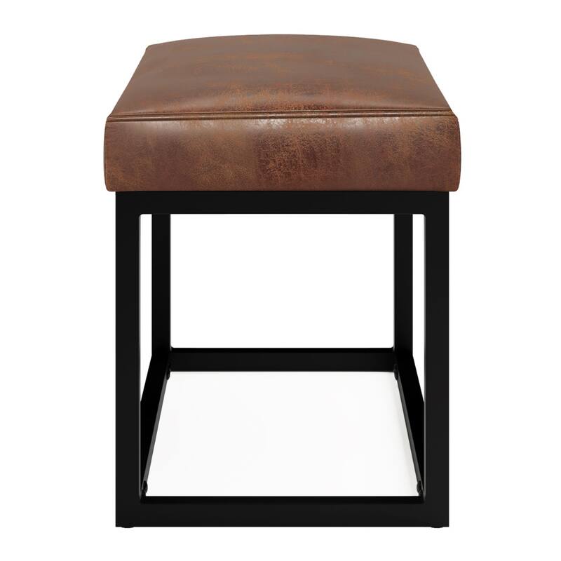 WYNDENHALL Kerwood 26 inch Wide Contemporary Rectangle Ottoman Bench in Faux Leather