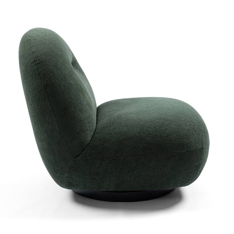 Velvet Swivel Accent Chair with Wood Frame