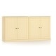 preview thumbnail 32 of 75, 100% Solid Wood Sideboard with Glass or Solid Wood Doors by Palace Imports - 64" x 35.75"