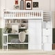 preview thumbnail 1 of 17, Twin Size Loft Bed with Bookshelf and Desk White