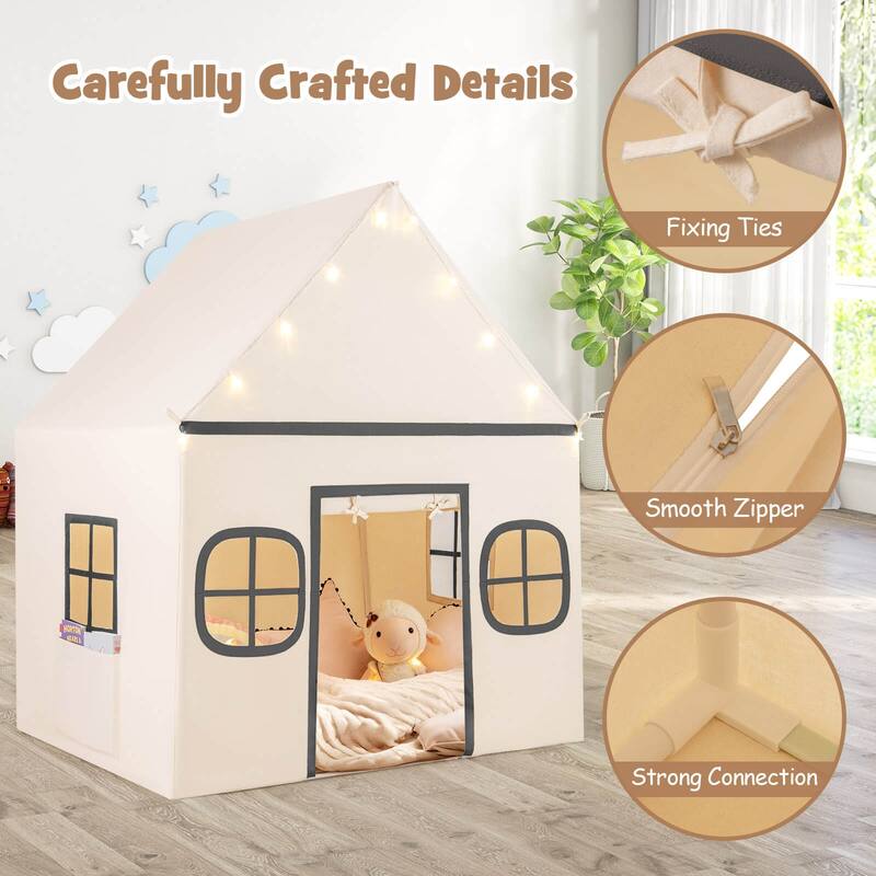 Honeyjoy Kids Play Tent with Padded Mat, Star Lights, Side Storage - See Details