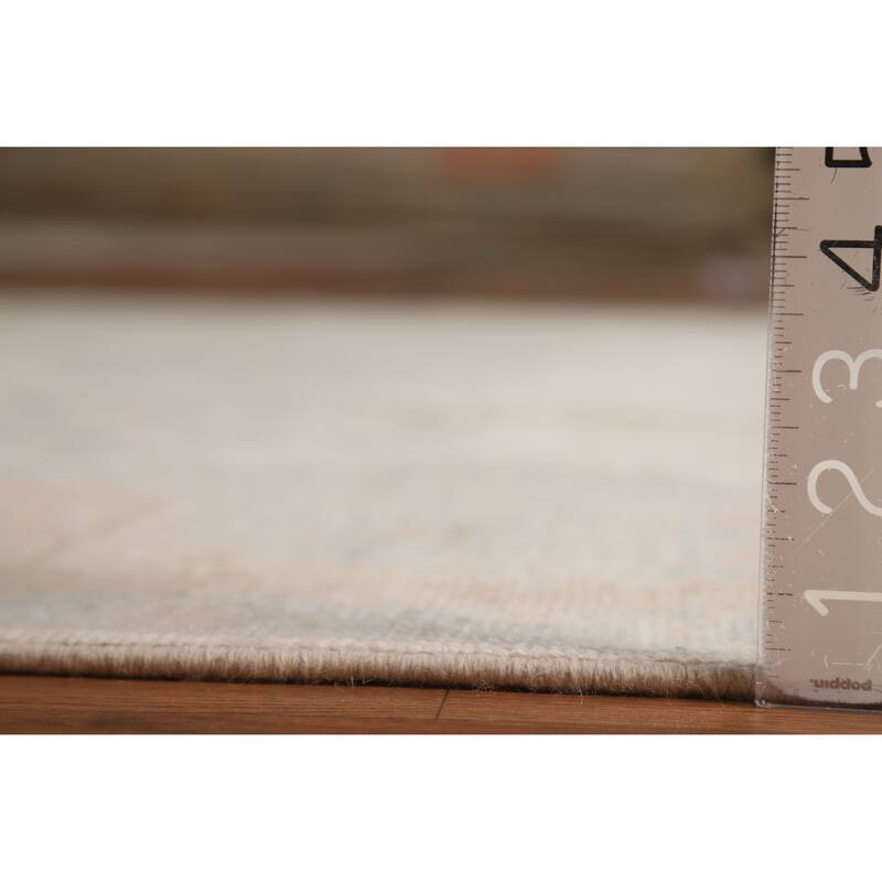 Vegetable Dye Floral Oushak Turkish Large Rug Hand-Knotted Wool Carpet - 9'10"x 14'0"