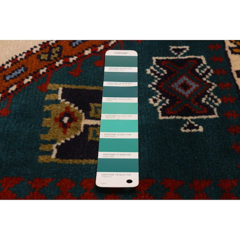 ECARPETGALLERY Hand-knotted Melis Dark Green Wool Rug - 4'2 x 6'3