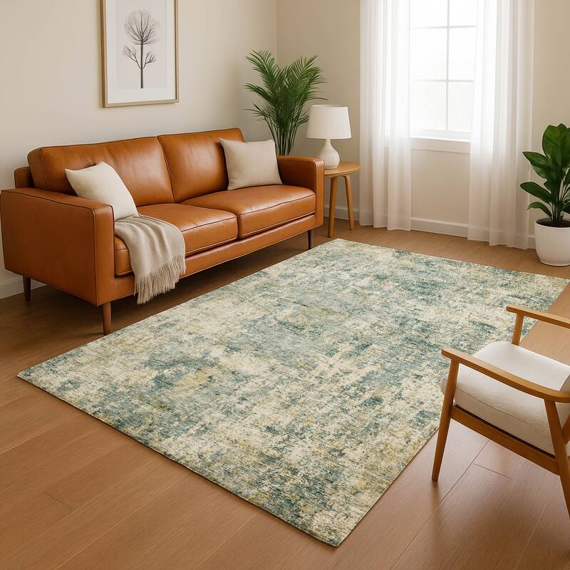Premium Washable Super Soft Abstract Casual Mayfield Rug - Aloe - 8' x 10'