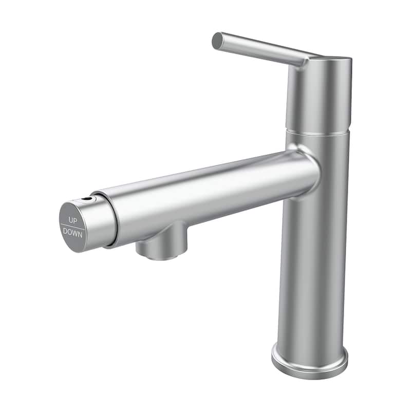 Bathroom Sink Faucet with Single Handle and Dual Water Modes - 7.71" x 4.68" x 9.21" - Chrome