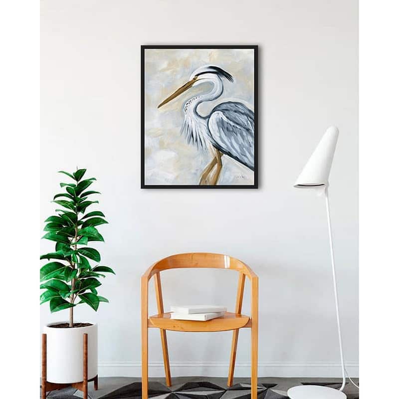 Blue Heron Framed Poster - 24 x 36 Inch - Black