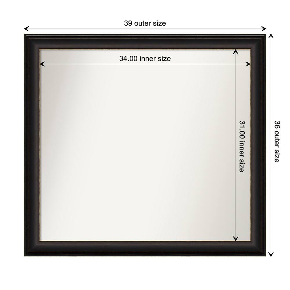 Trio Oil Rubbed Bronze Framed Non-Beveled Custom Wall Mirror, Bathroom Vanity Mirror