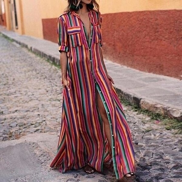 red maxi shirt