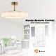 preview thumbnail 9 of 10, 29.6" Farmhouse White Silk Fabric 3-blade Fandelier Bladeless Ceiling Fan with Light and Remote
