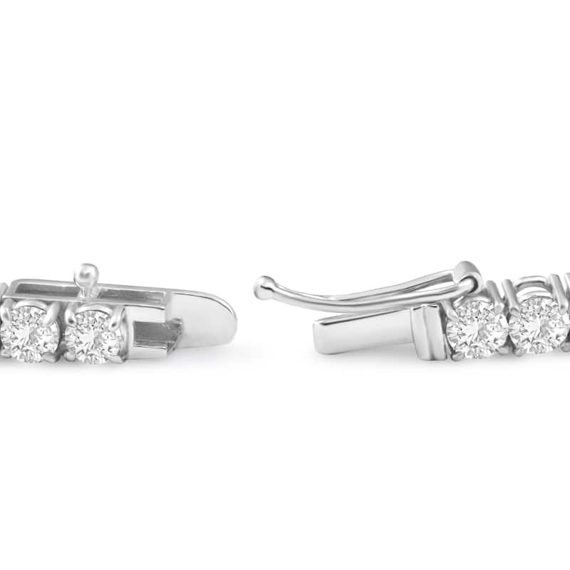 23 Ct TW Round Cut lab Grown Diamond Tennis Necklace White Gold 18"