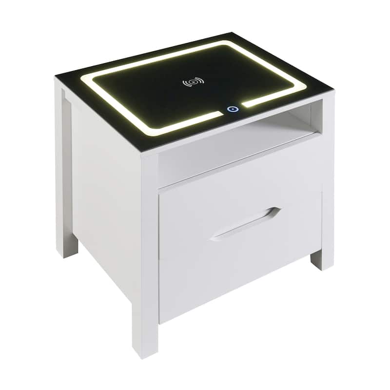 Multifunctional Storage Nightstand,Wireless Charging
