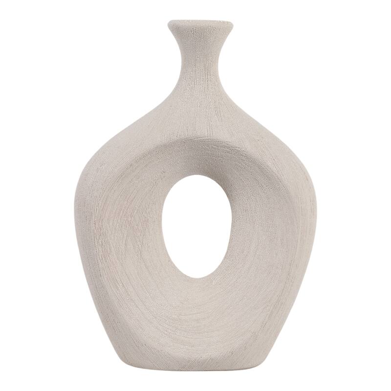 Modern Oval Ceramic Table Vase Cut-Out Design