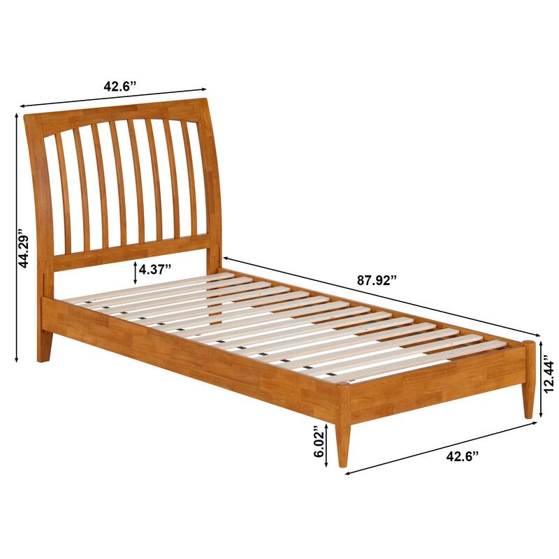 Orleans Solid Wood Low Profile Sleigh Platform Bed