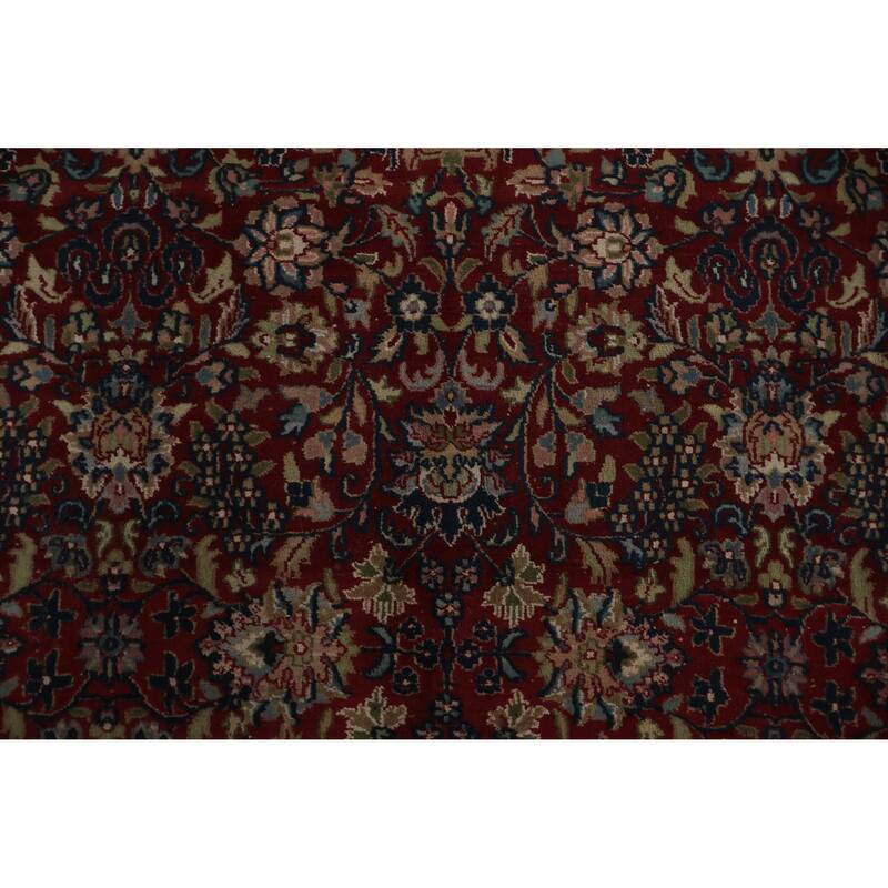 Hand Knotted Oriental 100% Wool Carpet Traditional Floral Red Sarouk Area Rug - 13' 1'' X 8' 10''