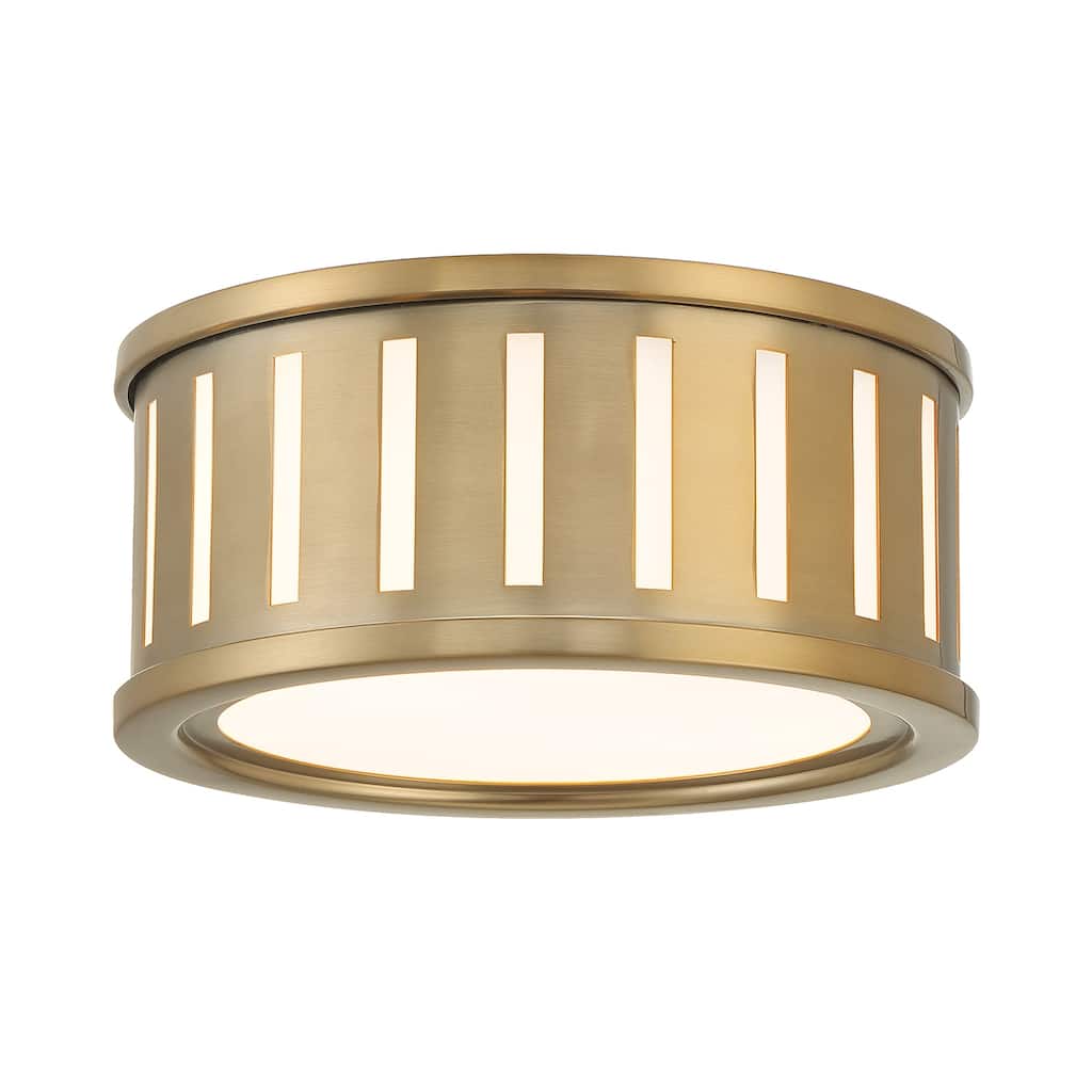 Kendal 2 Light Vibrant Gold Flush Mount