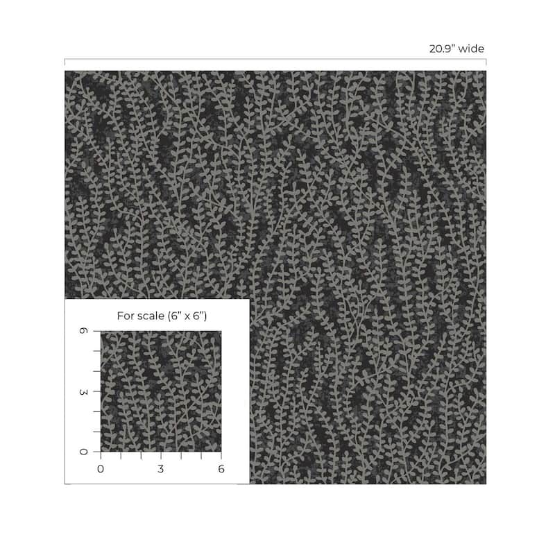 Seabrook Designs Seaweed Beaded Branches Nonwoven Unpasted Wallpaper