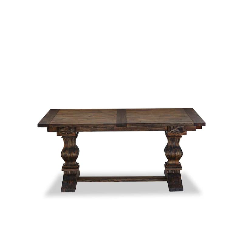 7 Piece Dining Set - Rectangle Wood Table with 6 Upholstered Chairs