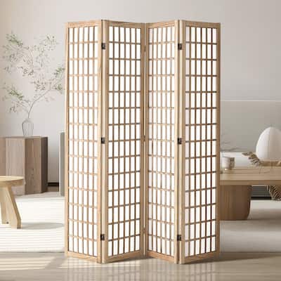 Room Divider, 4 Panel Japanese Room Divider, Folding Privacy Screen Indoor, Portable Partition Dividers and Decoration Scr