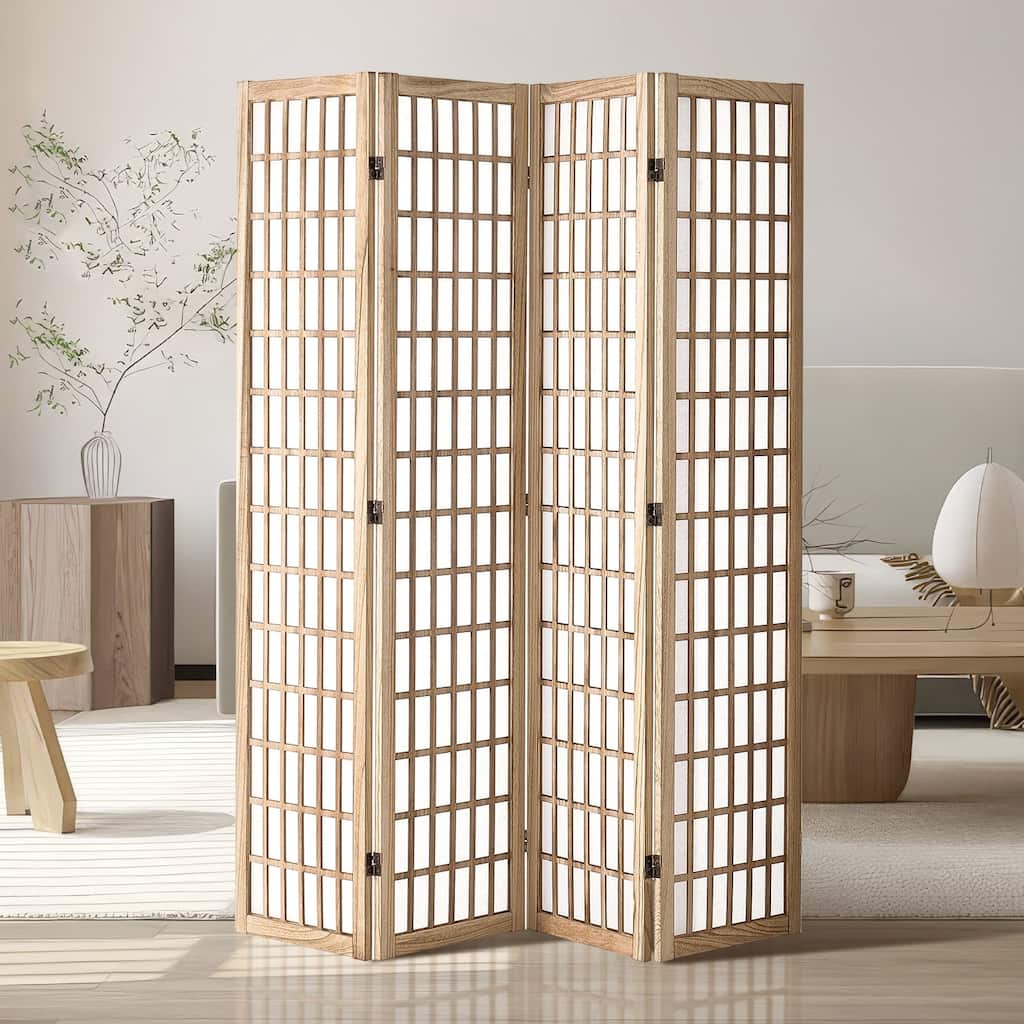 Room Divider, 4 Panel Japanese Room Divider, Folding Privacy Screen Indoor, Portable Partition Dividers and Decoration Scr