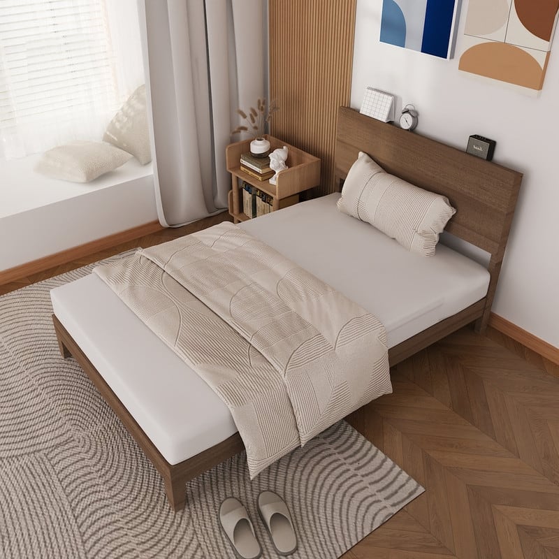 Vintage Color Painted Solid Pine Wood Frame with Headboard