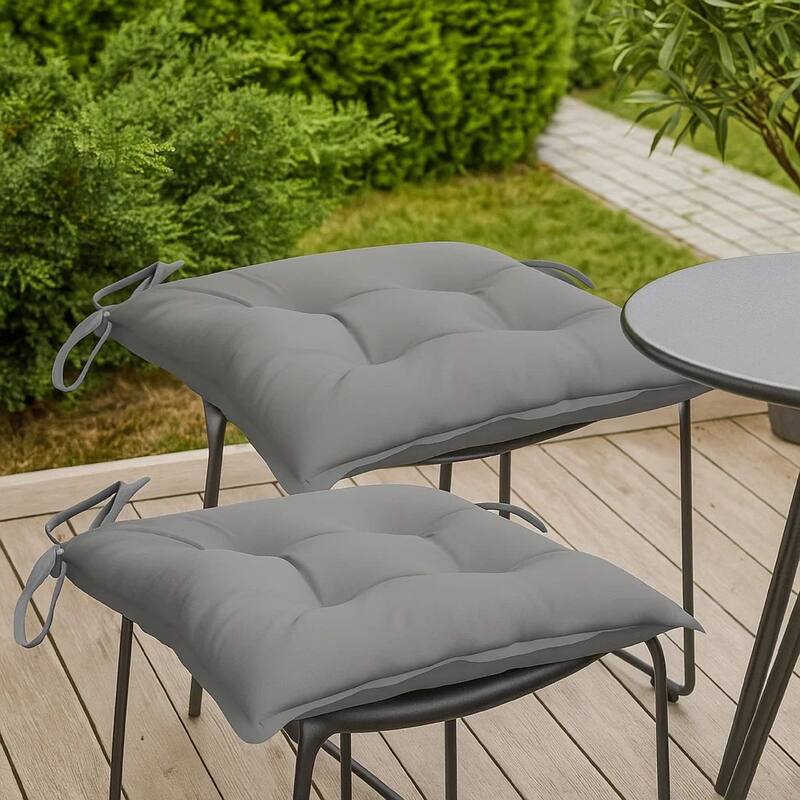 Kia Outdoor Cushion For Set of 2, Square Gray Oxford Fabric