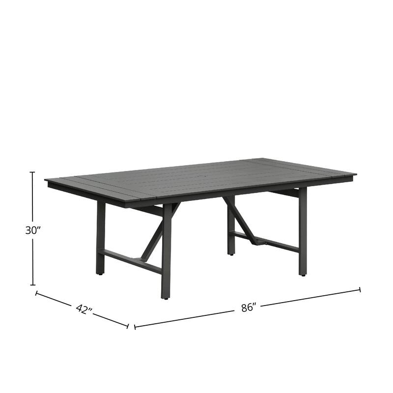 Navarro Outdoor Aluminum Dining Table, Mocha