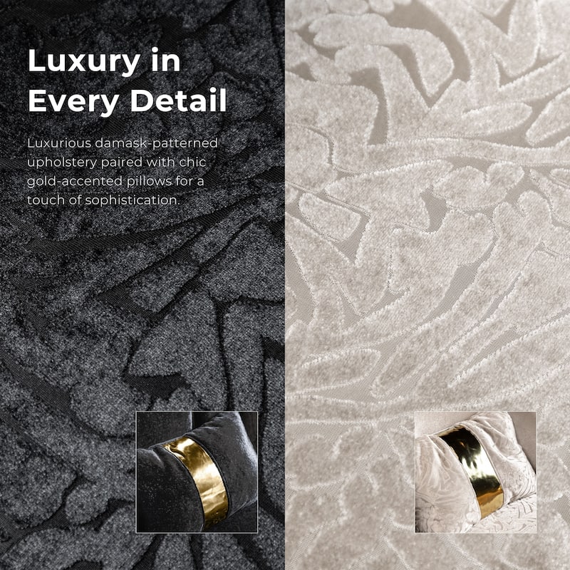 Furniture of America Maxine Glam Upholstered Solid Wood Swivel Chair