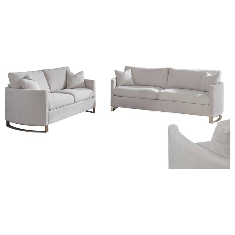 Corliss Velvet Upholstered Sofa Set - Beige - 3 Piece