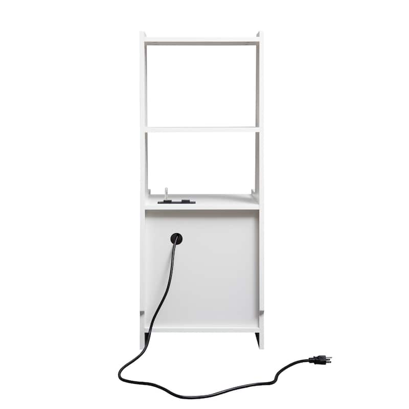 Nightstands with Charging Station,Night Light,Bookshelf (Set of 2)