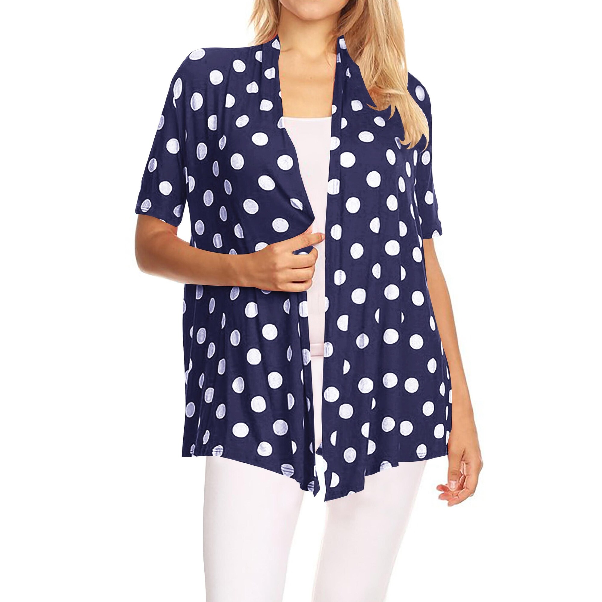 Women's Polka Dot Pattern Print Plus Size Sweater Cardigan Women's Polka Dot Pattern Print Plus Size Sweater Cardigan