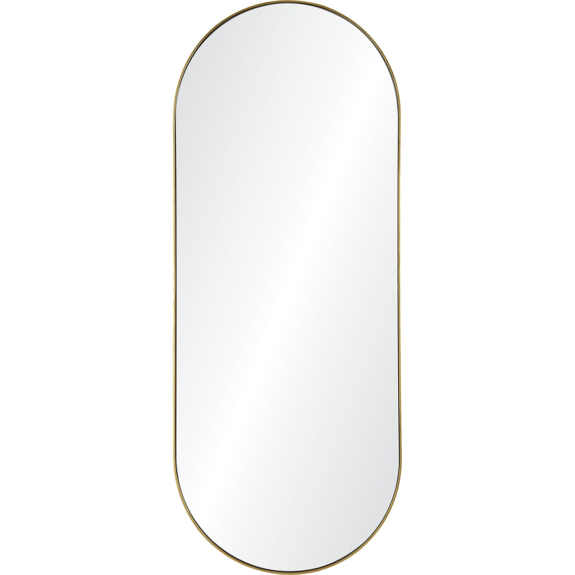 60" Gold Finished Framed Oval Glass Wall Mirror