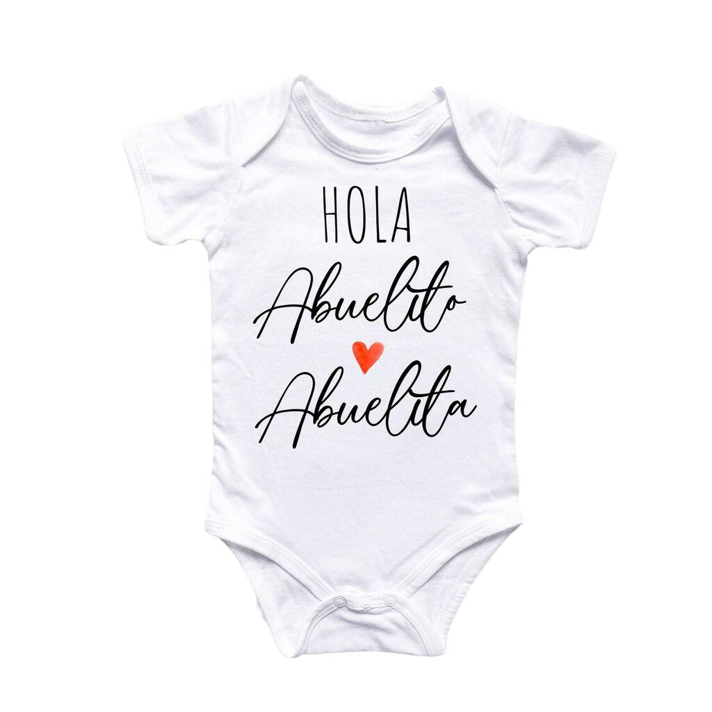 Hola Abuelitos Spanish - Baby Boy Girl Clothes Infant Bodysuit Funny Cute Newborn