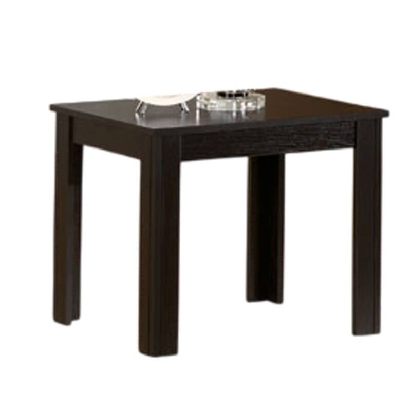 3 Piece Living Room Coffee and End Table Set, Black Wood, Rectangular