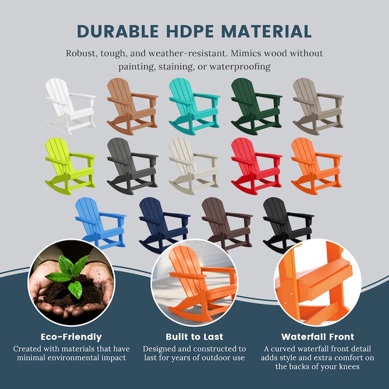 Polytrends Laguna Hdpe All Weather Outdoor Patio Rocking Chair