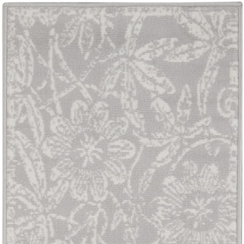 Jotis Power Loomed Distressed Abstract Floral Traditional Non Skid Stain Resistant Area Rug By HomeRoots - 96' X '24' X '0.39