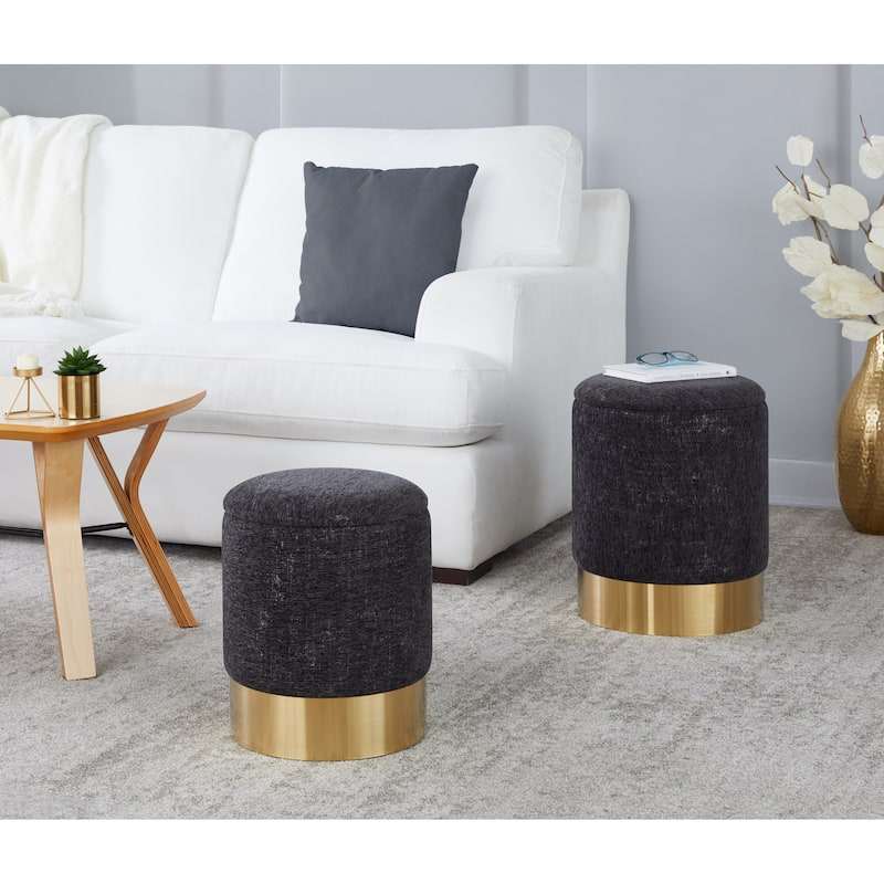 Silver Orchid Corday Contemporary Nesting Ottoman Set